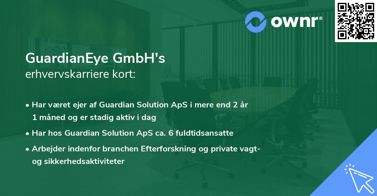 GuardianEye GmbH's erhvervskarriere kort