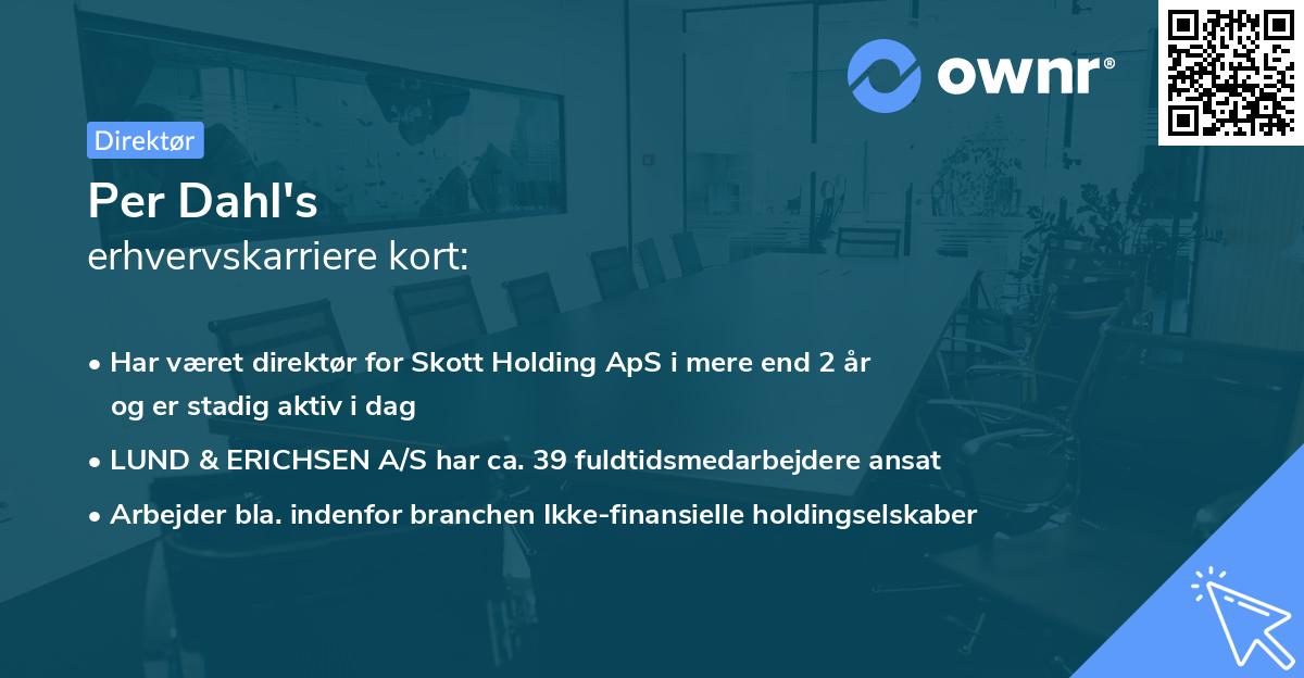 Per Dahl's erhvervskarriere kort