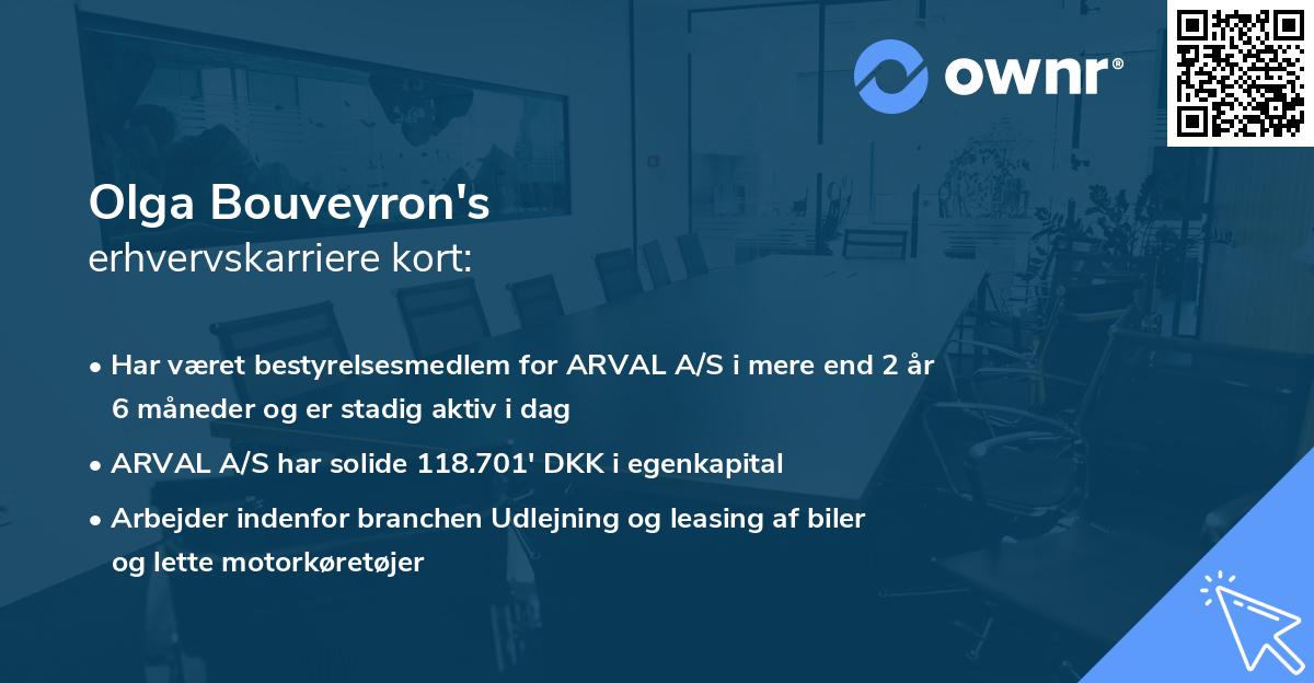 Olga Bouveyron's erhvervskarriere kort