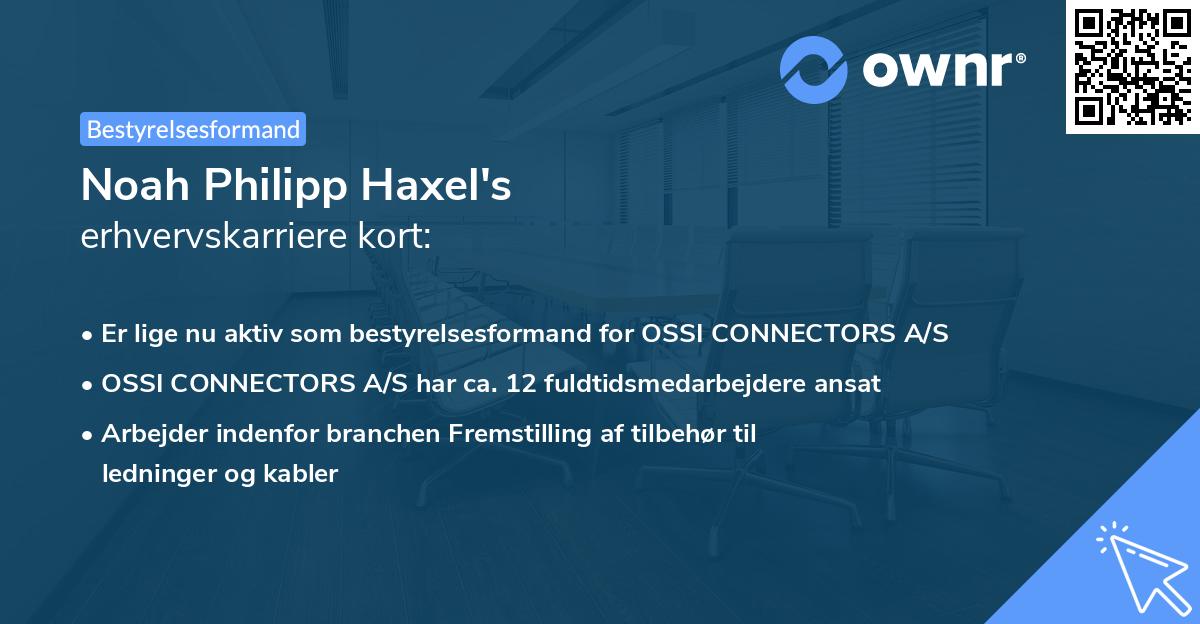 Noah Philipp Haxel's erhvervskarriere kort