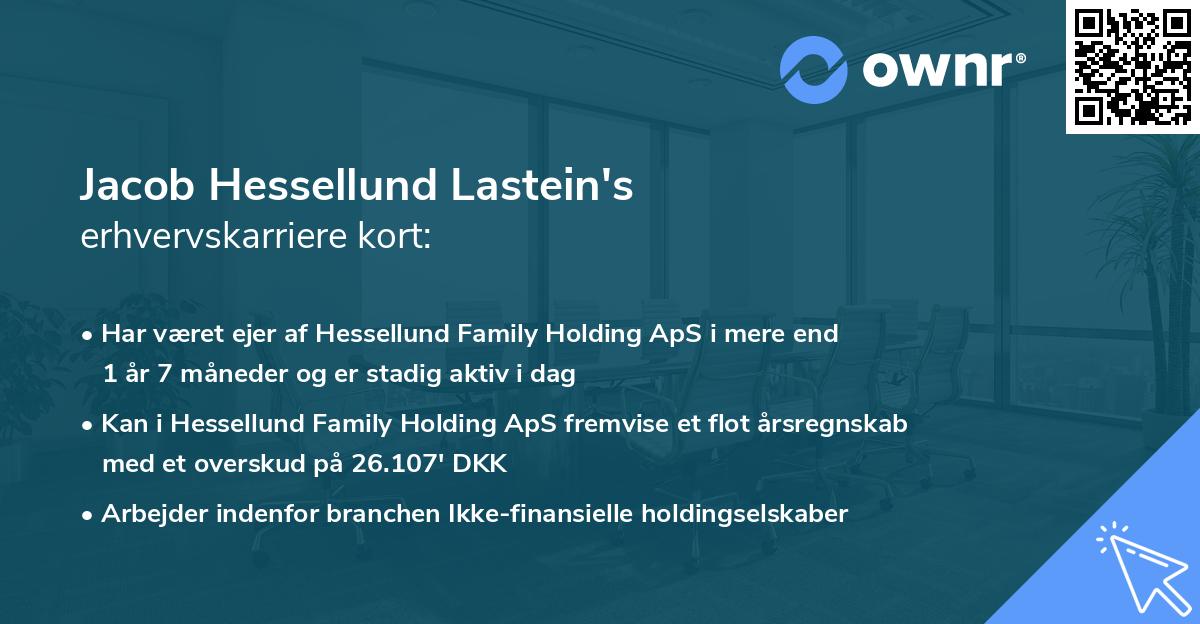 Jacob Hessellund Lastein's erhvervskarriere kort