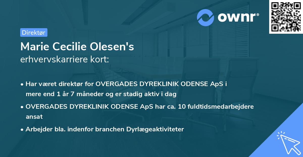 Marie Cecilie Olesen's erhvervskarriere kort
