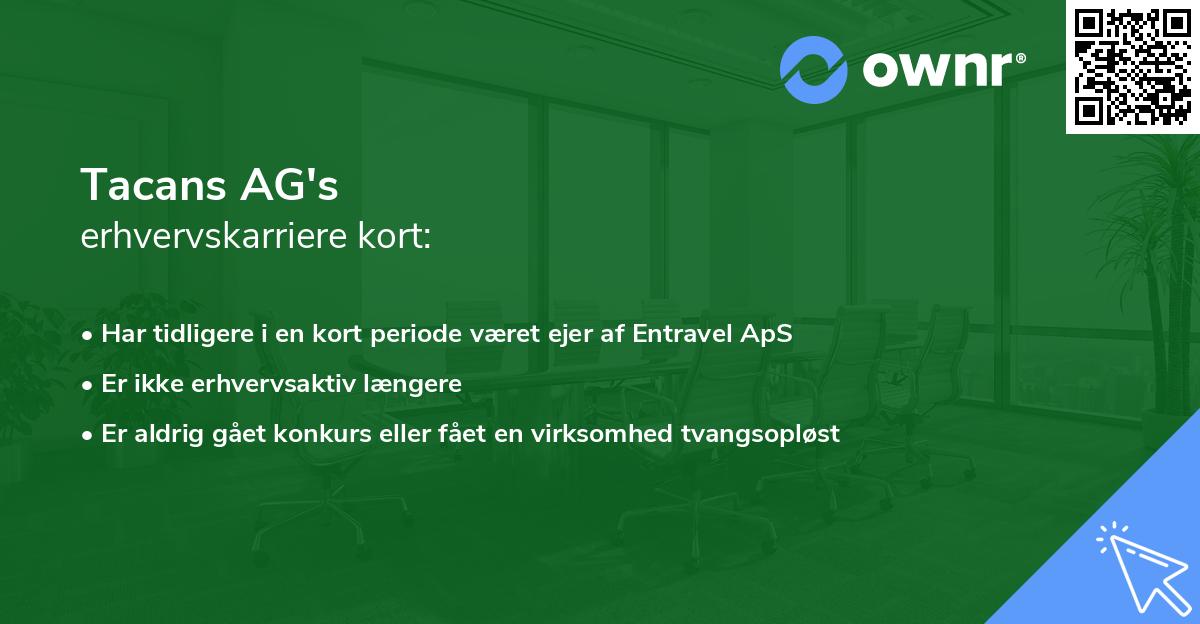 Tacans AG's erhvervskarriere kort