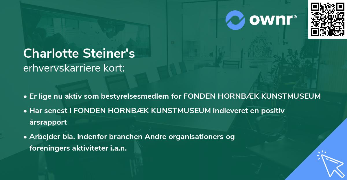 Charlotte Steiner's erhvervskarriere kort