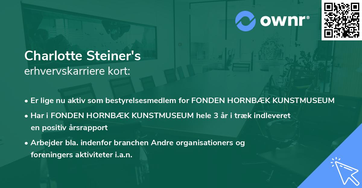 Charlotte Steiner's erhvervskarriere kort