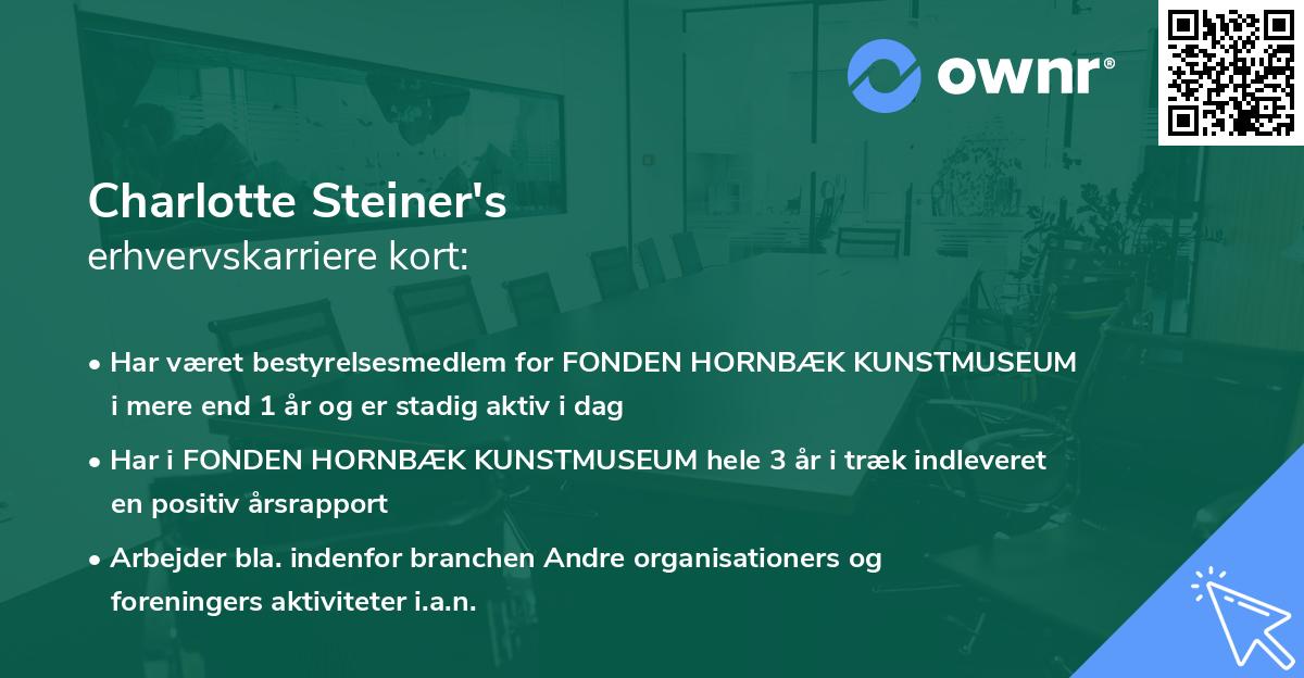 Charlotte Steiner's erhvervskarriere kort