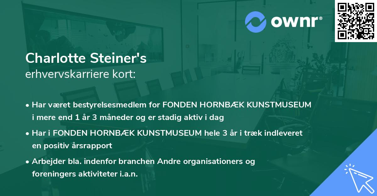 Charlotte Steiner's erhvervskarriere kort