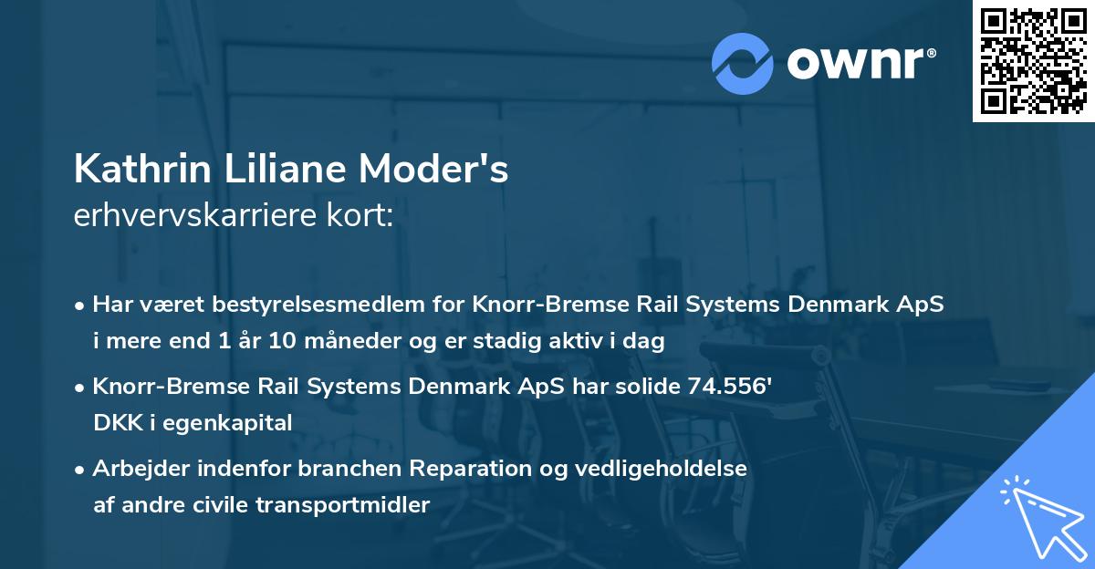 Kathrin Liliane Moder's erhvervskarriere kort