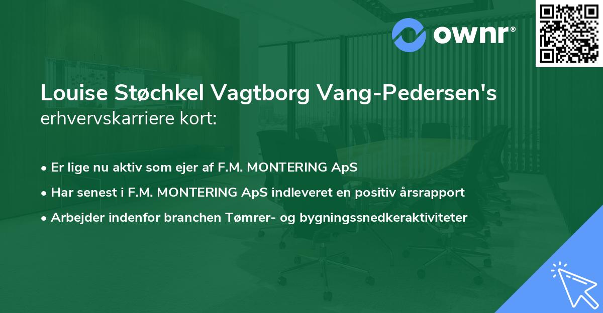 Louise Støchkel Vagtborg Vang-Pedersen's erhvervskarriere kort