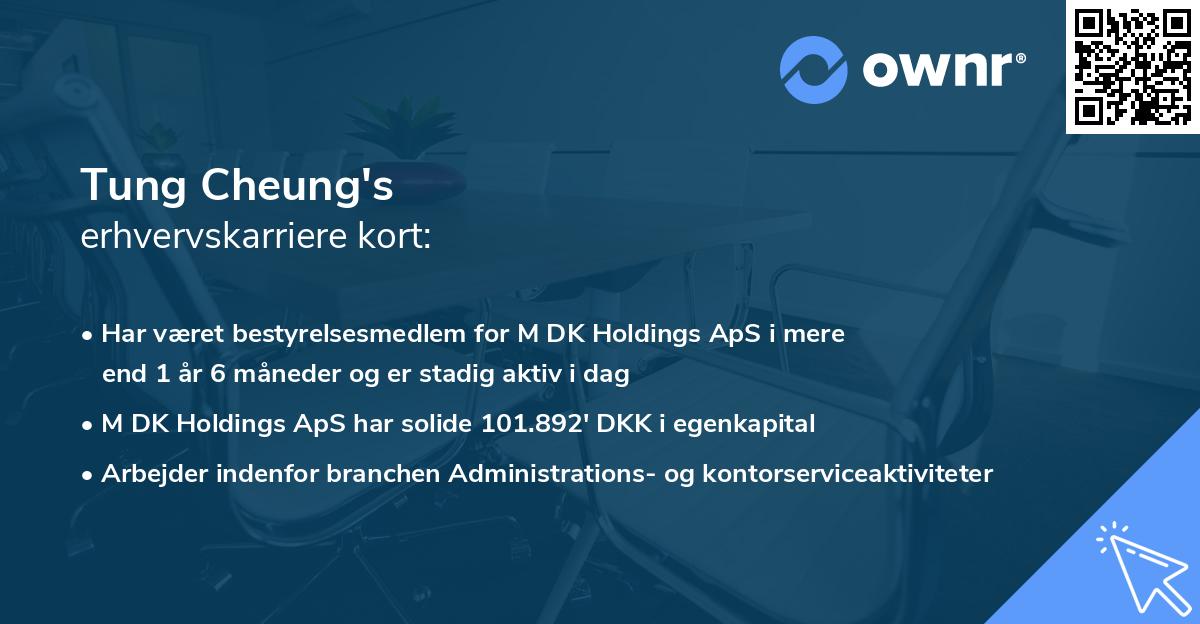 Tung Cheung's erhvervskarriere kort