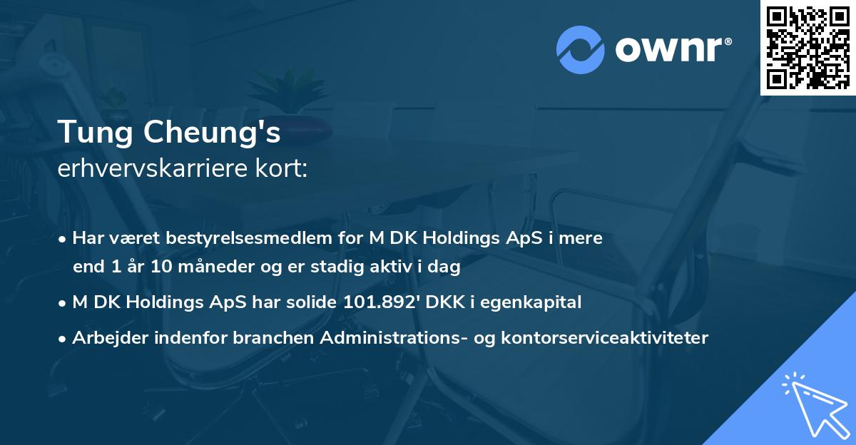 Tung Cheung's erhvervskarriere kort