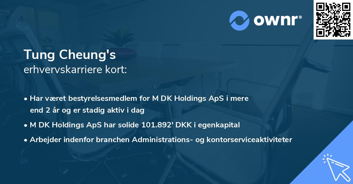 Tung Cheung's erhvervskarriere kort
