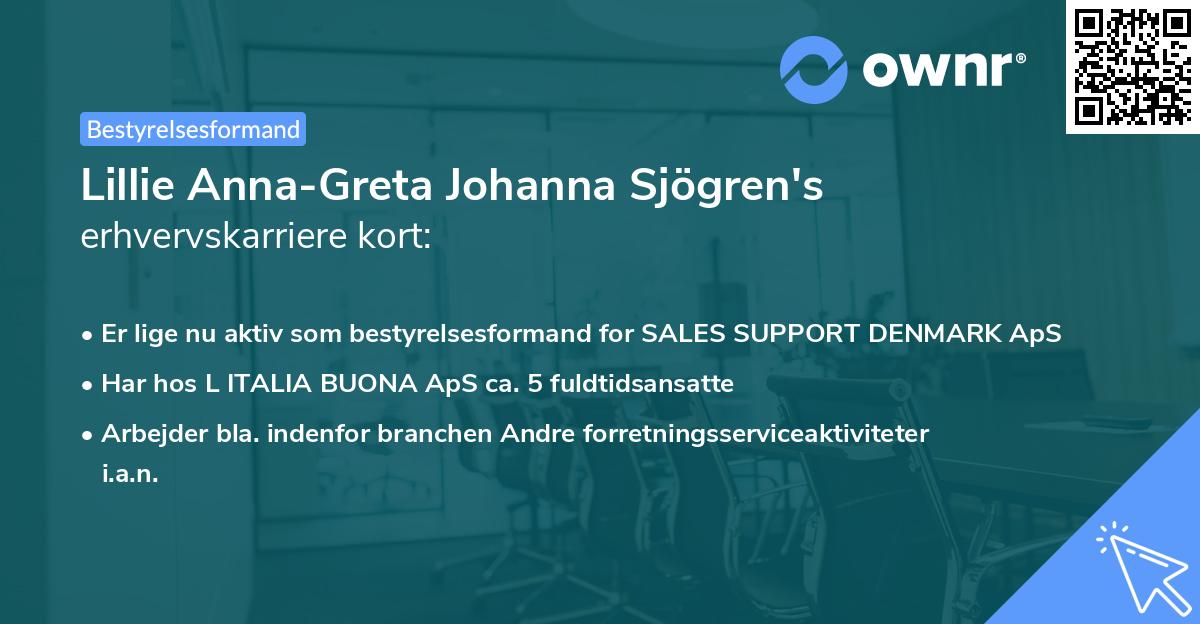 Lillie Anna-Greta Johanna Sjögren's erhvervskarriere kort
