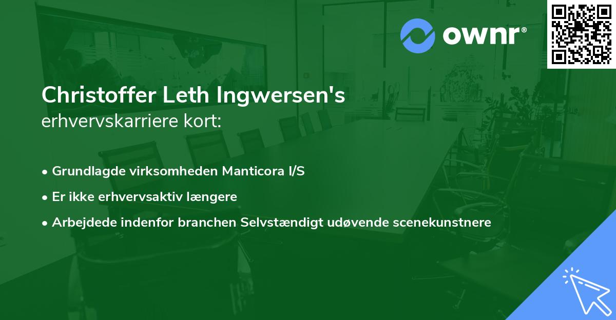 Christoffer Leth Ingwersen's erhvervskarriere kort