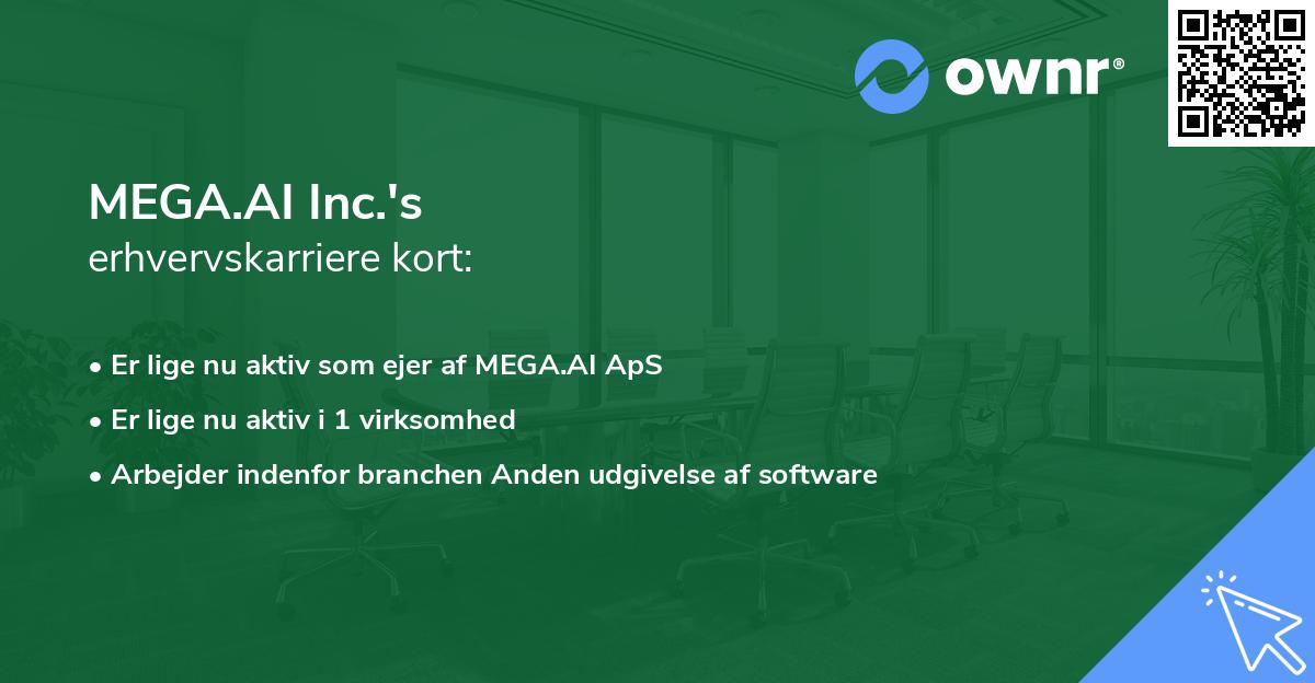 MEGA.AI Inc.'s erhvervskarriere kort