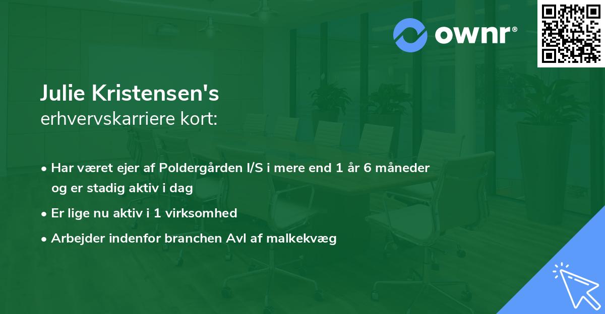 Julie Kristensen's erhvervskarriere kort