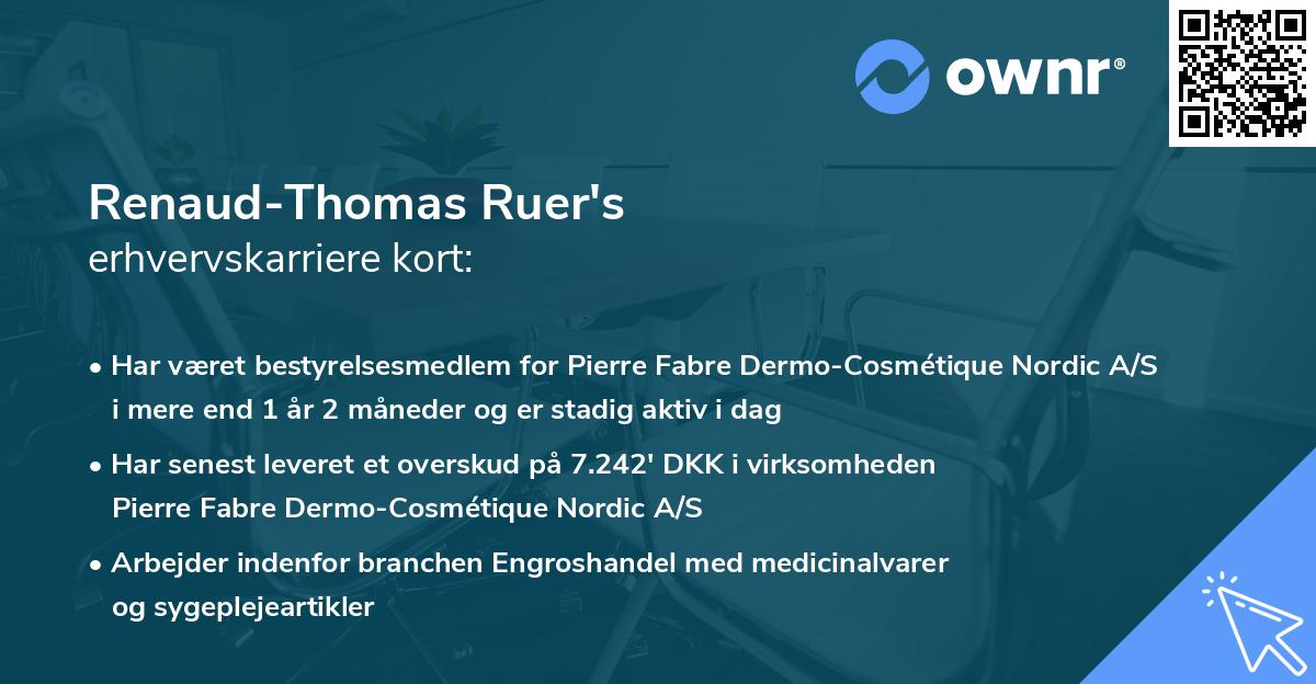 Renaud-Thomas Ruer's erhvervskarriere kort
