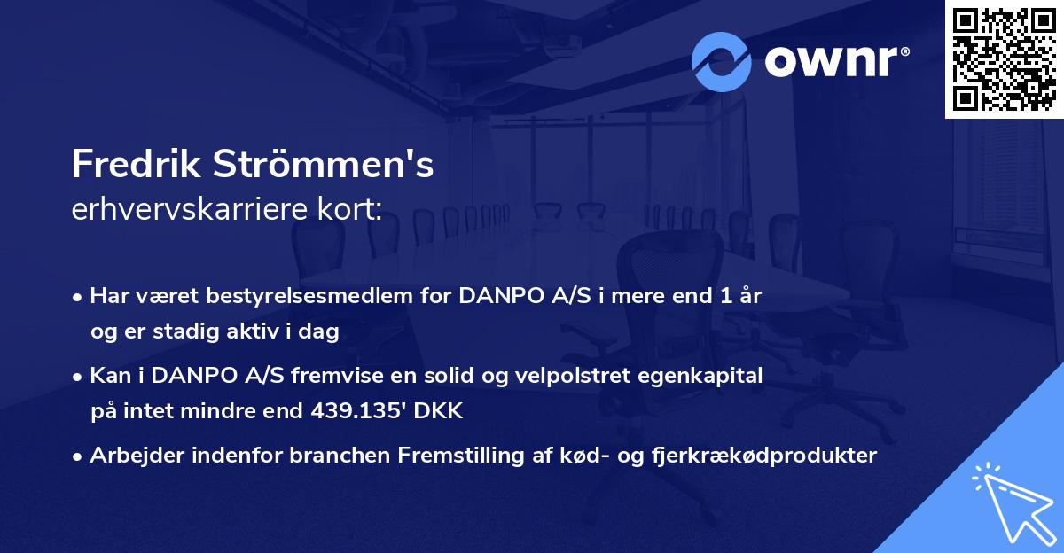 Fredrik Strömmen's erhvervskarriere kort