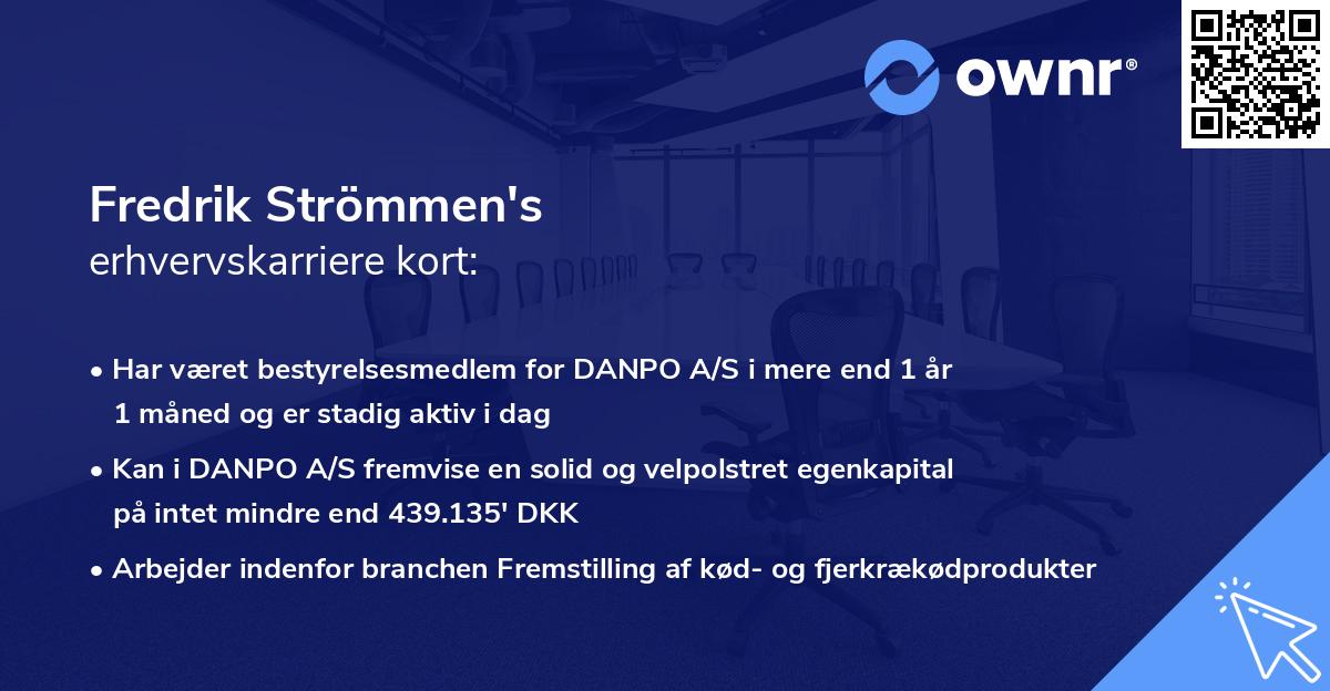 Fredrik Strömmen's erhvervskarriere kort