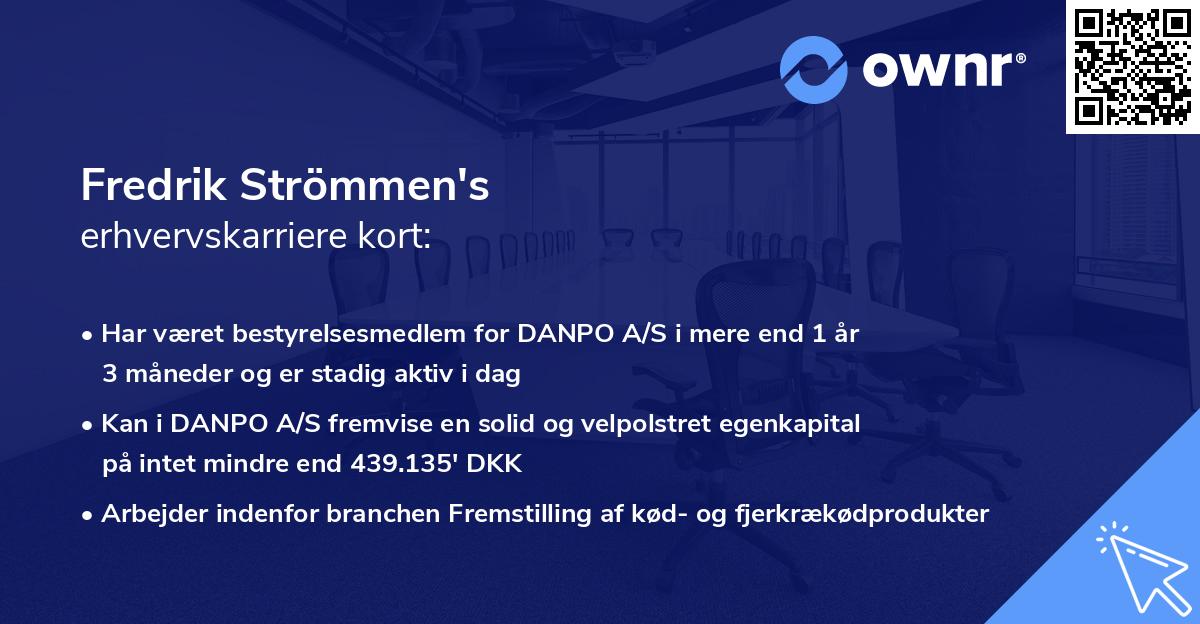 Fredrik Strömmen's erhvervskarriere kort