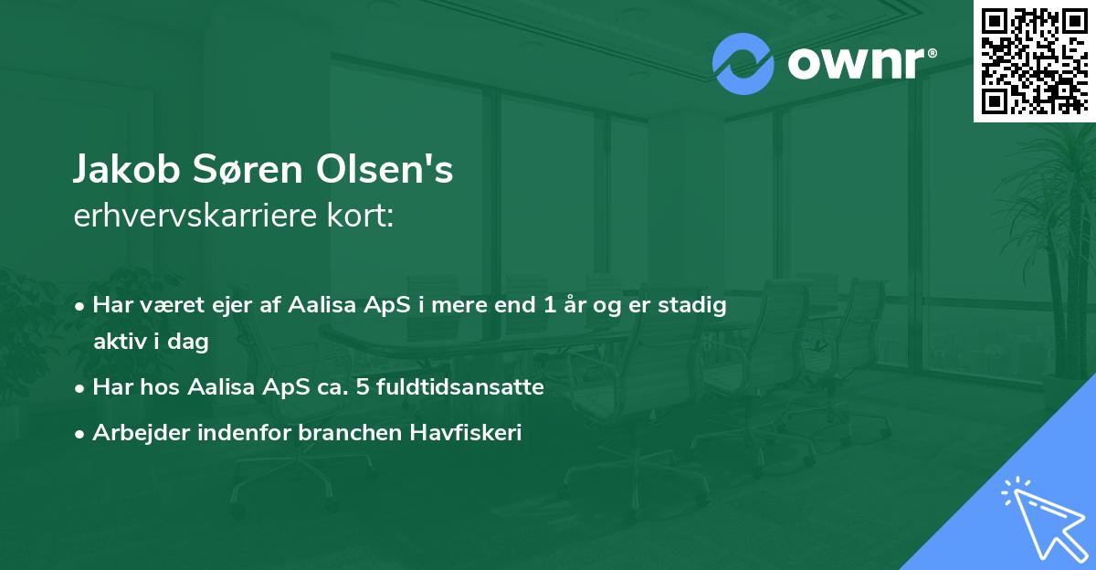 Jakob Søren Olsen's erhvervskarriere kort
