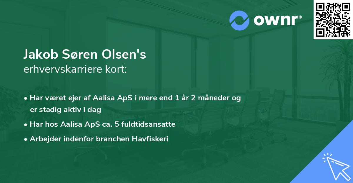 Jakob Søren Olsen's erhvervskarriere kort