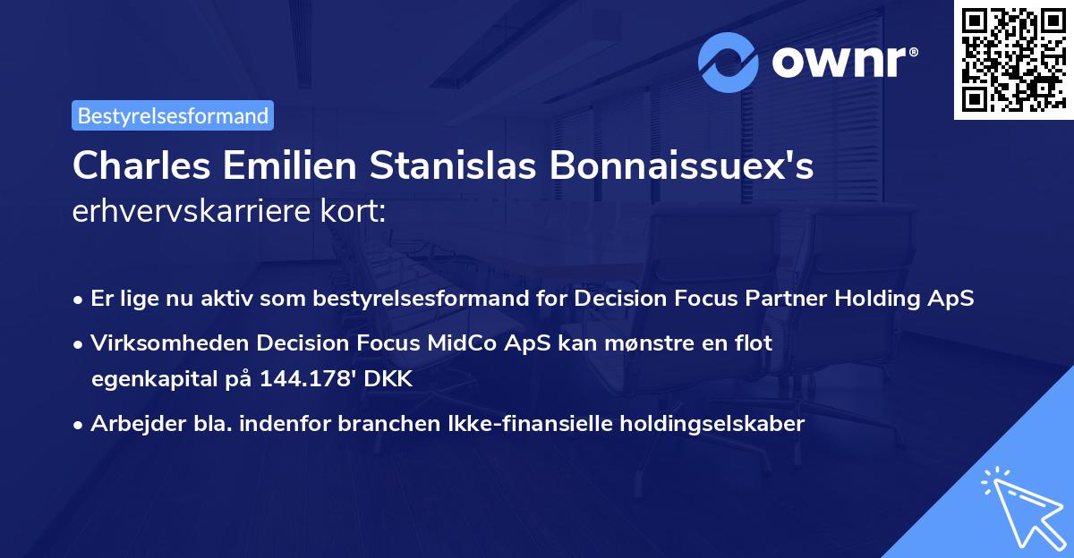 Charles Emilien Stanislas Bonnaissuex's erhvervskarriere kort