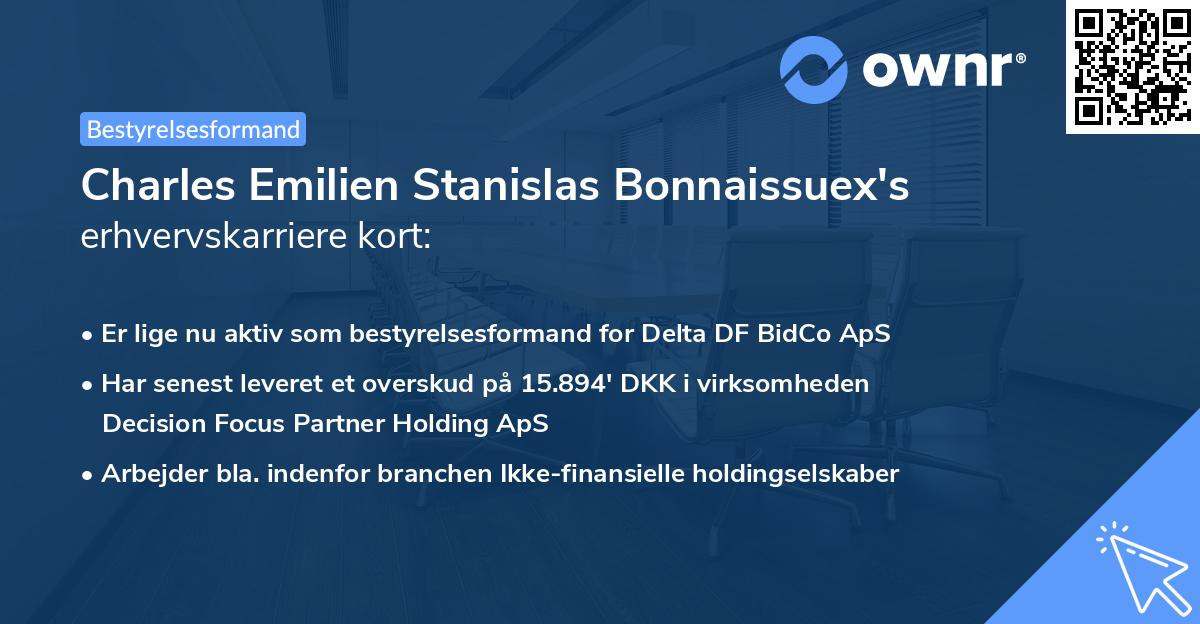 Charles Emilien Stanislas Bonnaissuex's erhvervskarriere kort