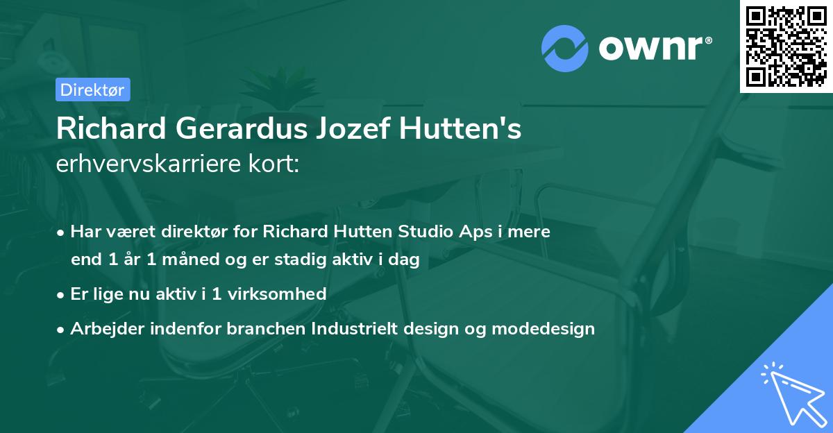 Richard Gerardus Jozef Hutten's erhvervskarriere kort