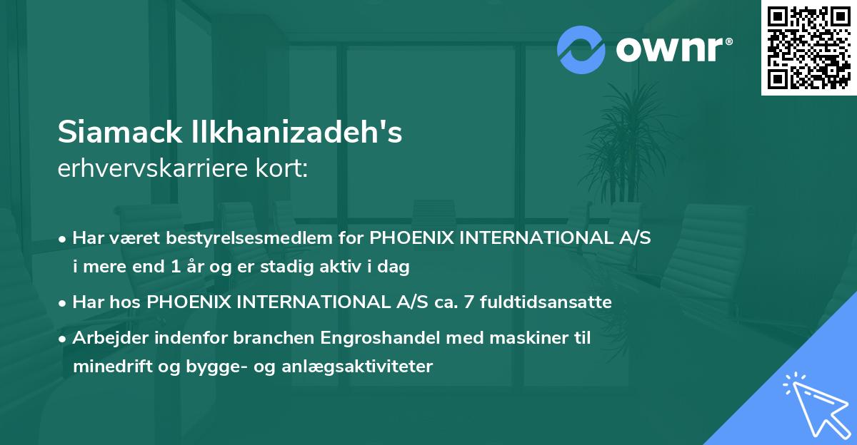 Siamack Ilkhanizadeh's erhvervskarriere kort