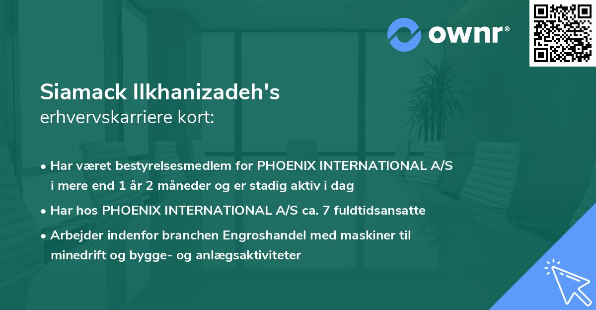 Siamack Ilkhanizadeh's erhvervskarriere kort