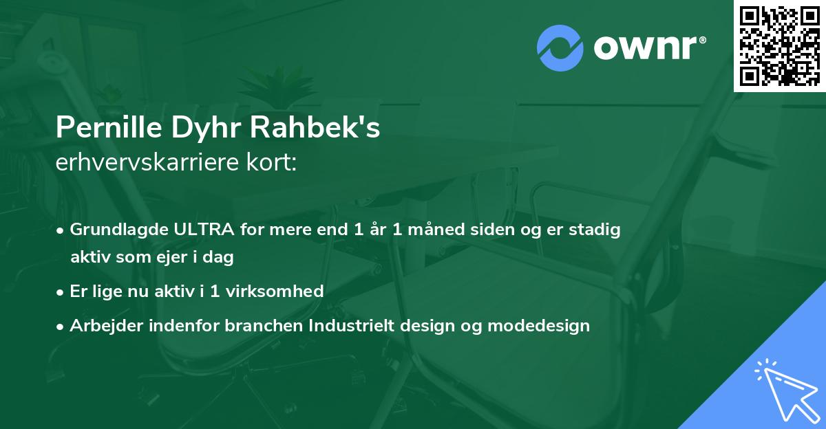 Pernille Dyhr Rahbek's erhvervskarriere kort