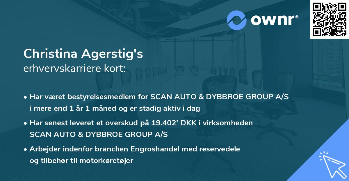 Christina Agerstig's erhvervskarriere kort