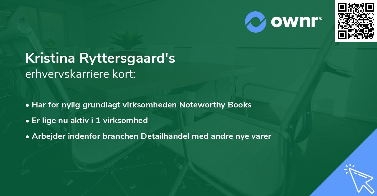 Kristina Ryttersgaard's erhvervskarriere kort