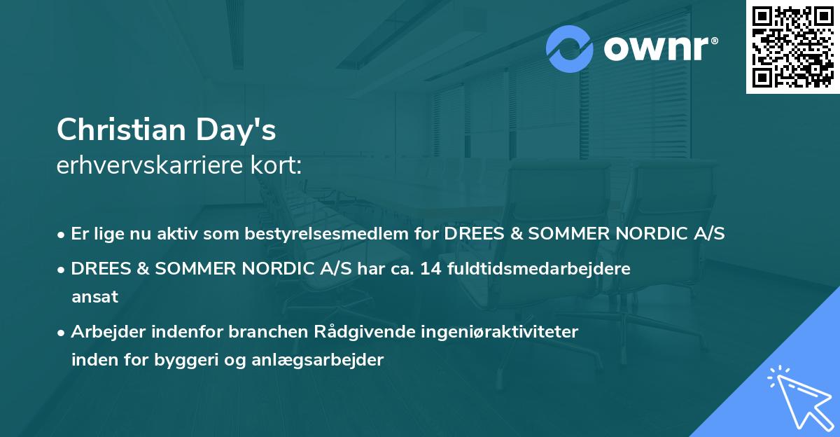 Christian Day's erhvervskarriere kort