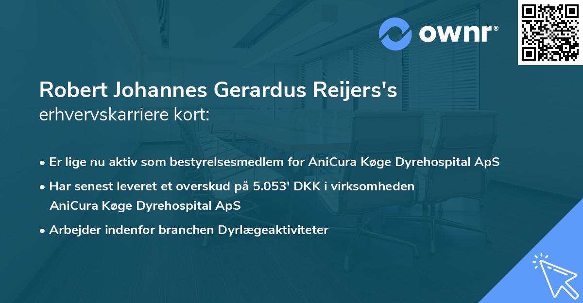 Robert Johannes Gerardus Reijers's erhvervskarriere kort