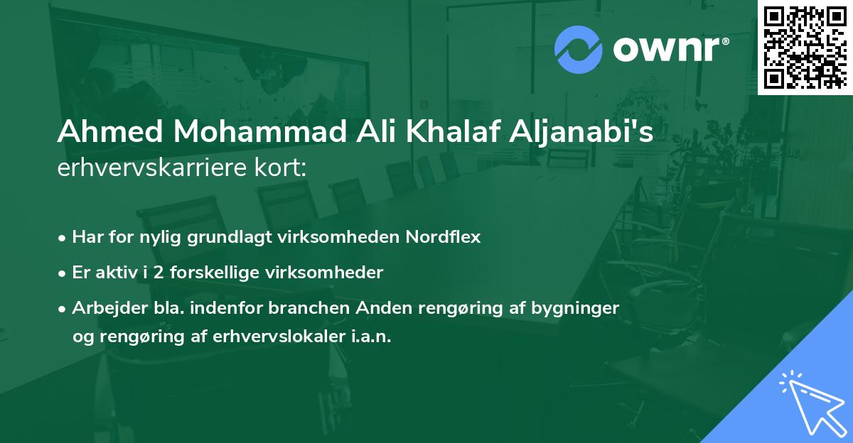 Ahmed Mohammad Ali Khalaf Aljanabi's erhvervskarriere kort