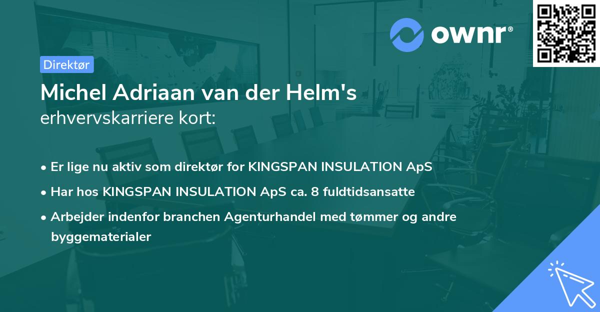 Michel Adriaan van der Helm's erhvervskarriere kort