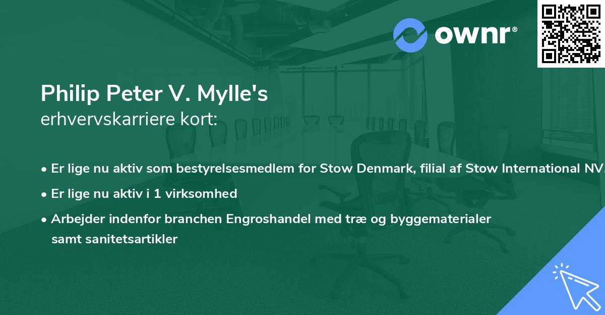 Philip Peter V. Mylle's erhvervskarriere kort
