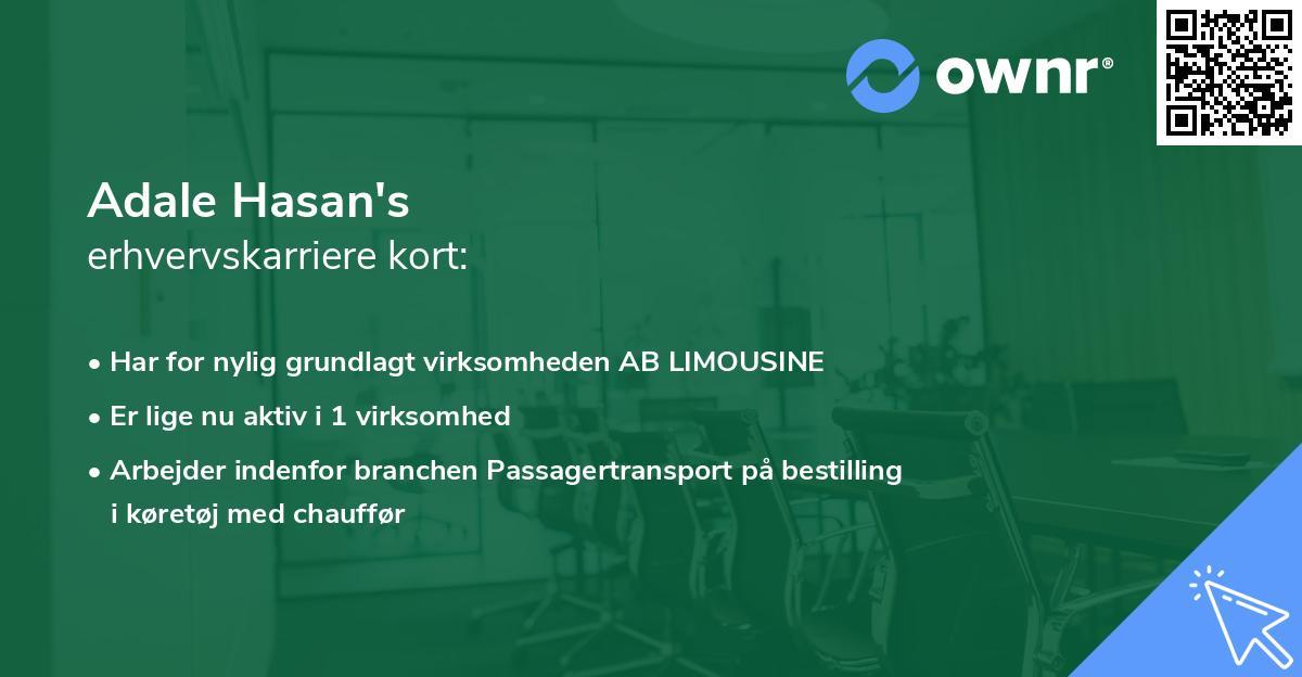 Adale Hasan's erhvervskarriere kort