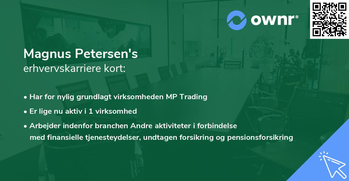 Magnus Petersen's erhvervskarriere kort