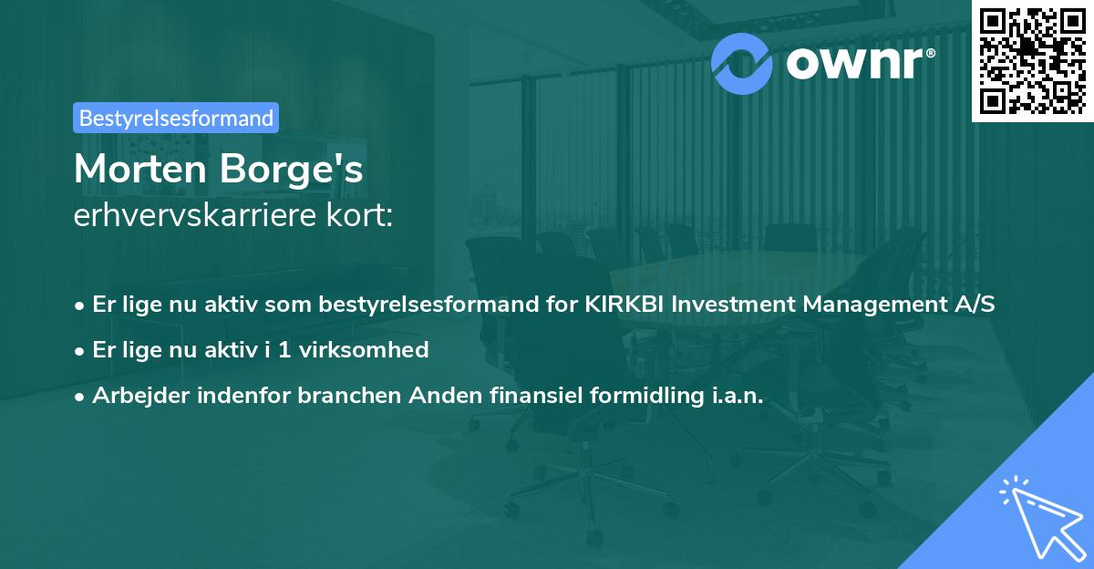 Morten Borge's erhvervskarriere kort