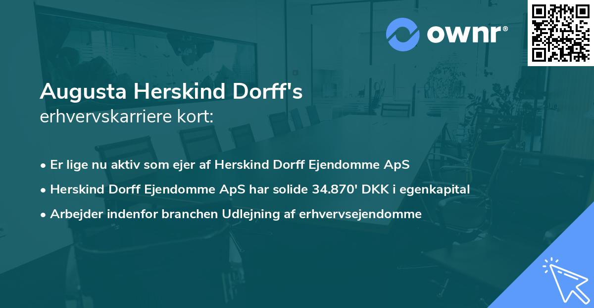 Augusta Herskind Dorff's erhvervskarriere kort