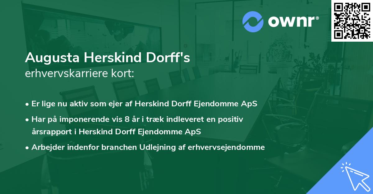 Augusta Herskind Dorff's erhvervskarriere kort