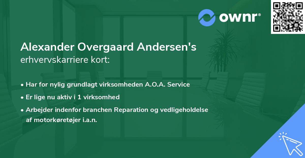 Alexander Overgaard Andersen's erhvervskarriere kort