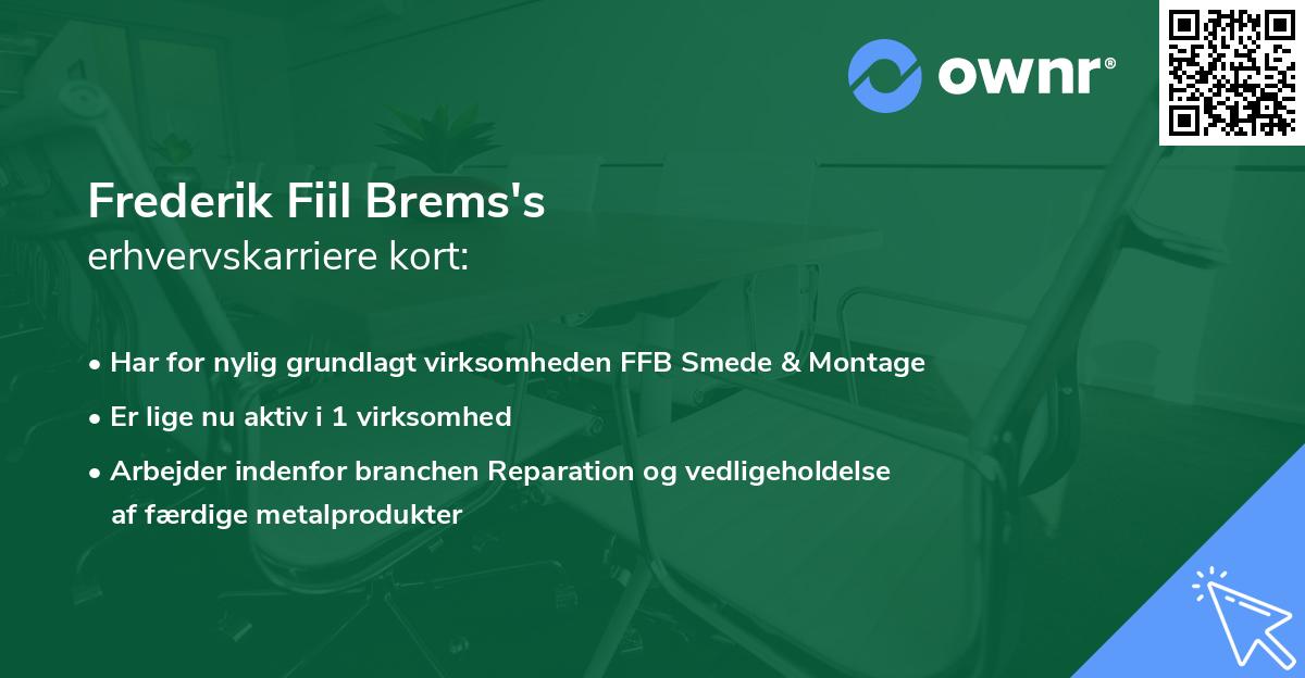 Frederik Fiil Brems's erhvervskarriere kort