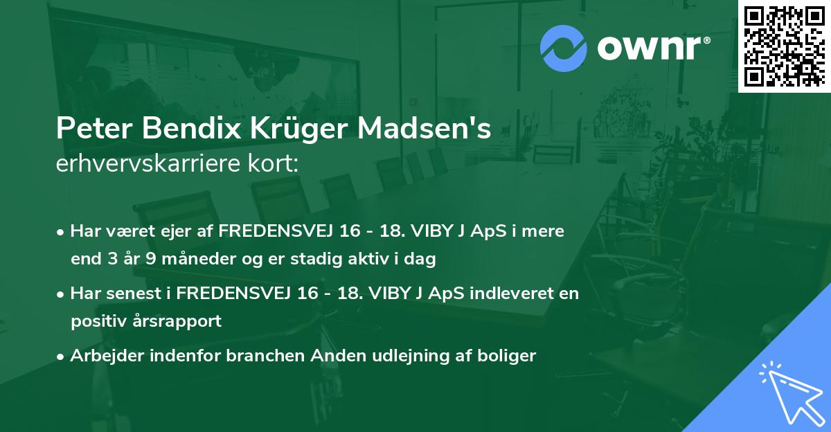 Peter Bendix Krüger Madsen's erhvervskarriere kort
