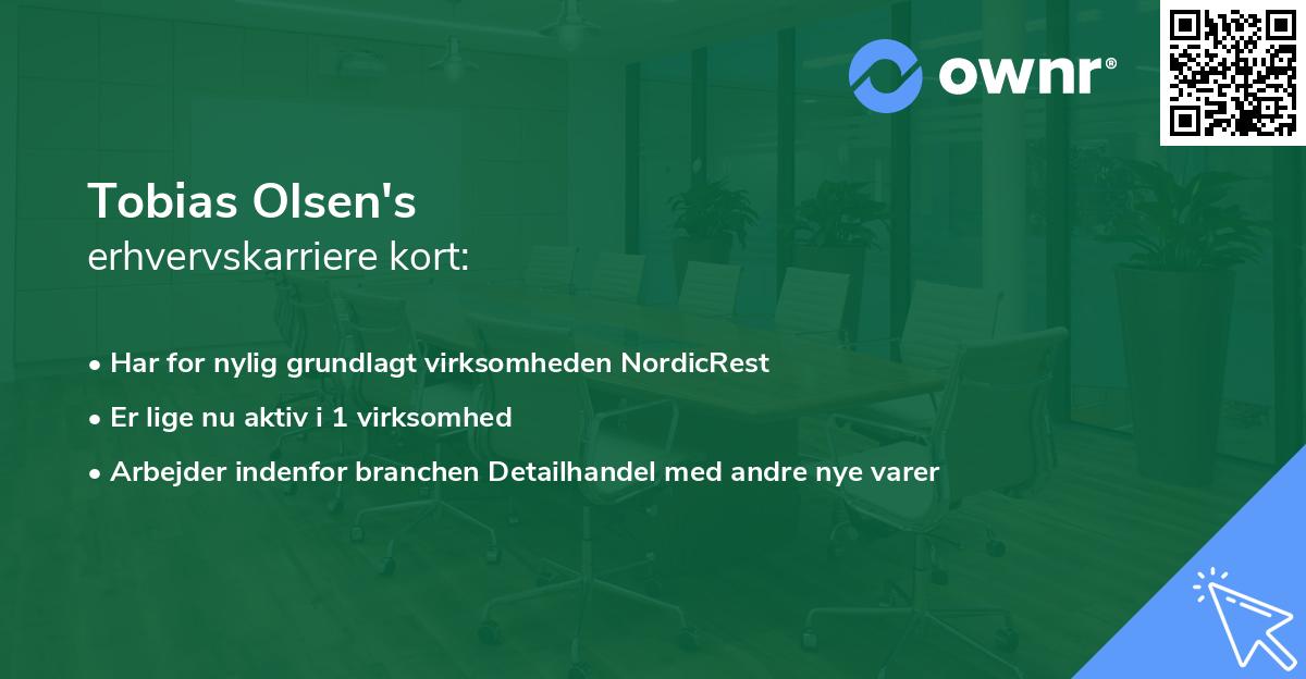 Tobias Olsen's erhvervskarriere kort