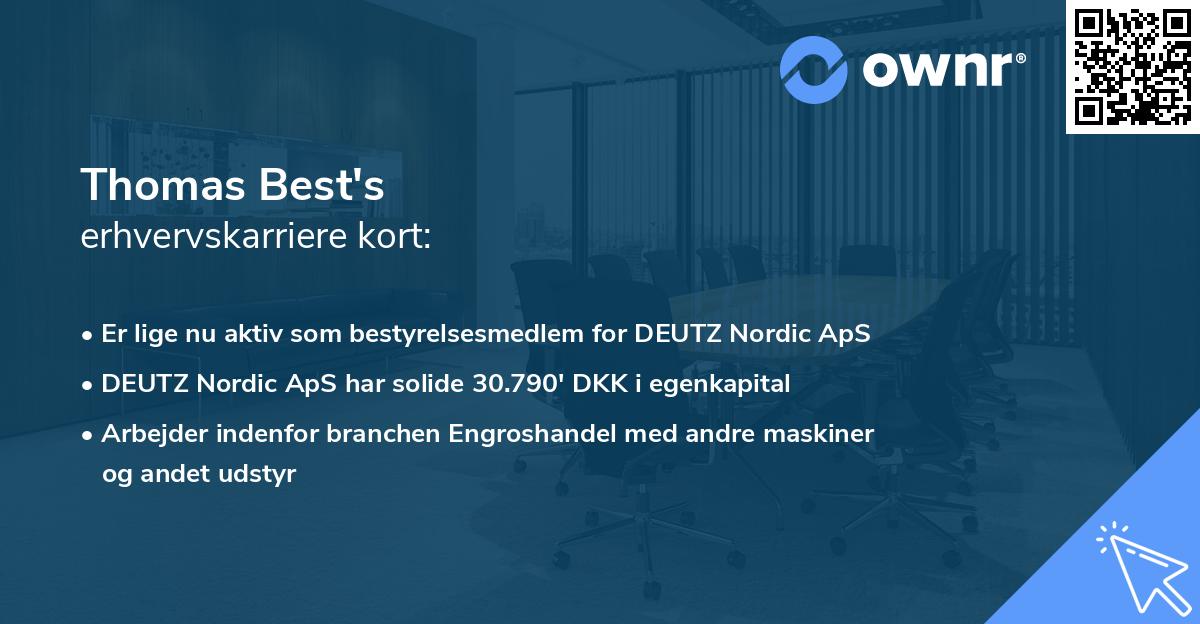 Thomas Best's erhvervskarriere kort