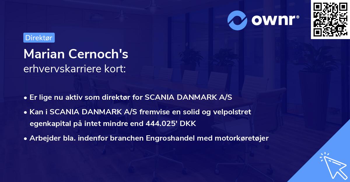 Marian Cernoch's erhvervskarriere kort